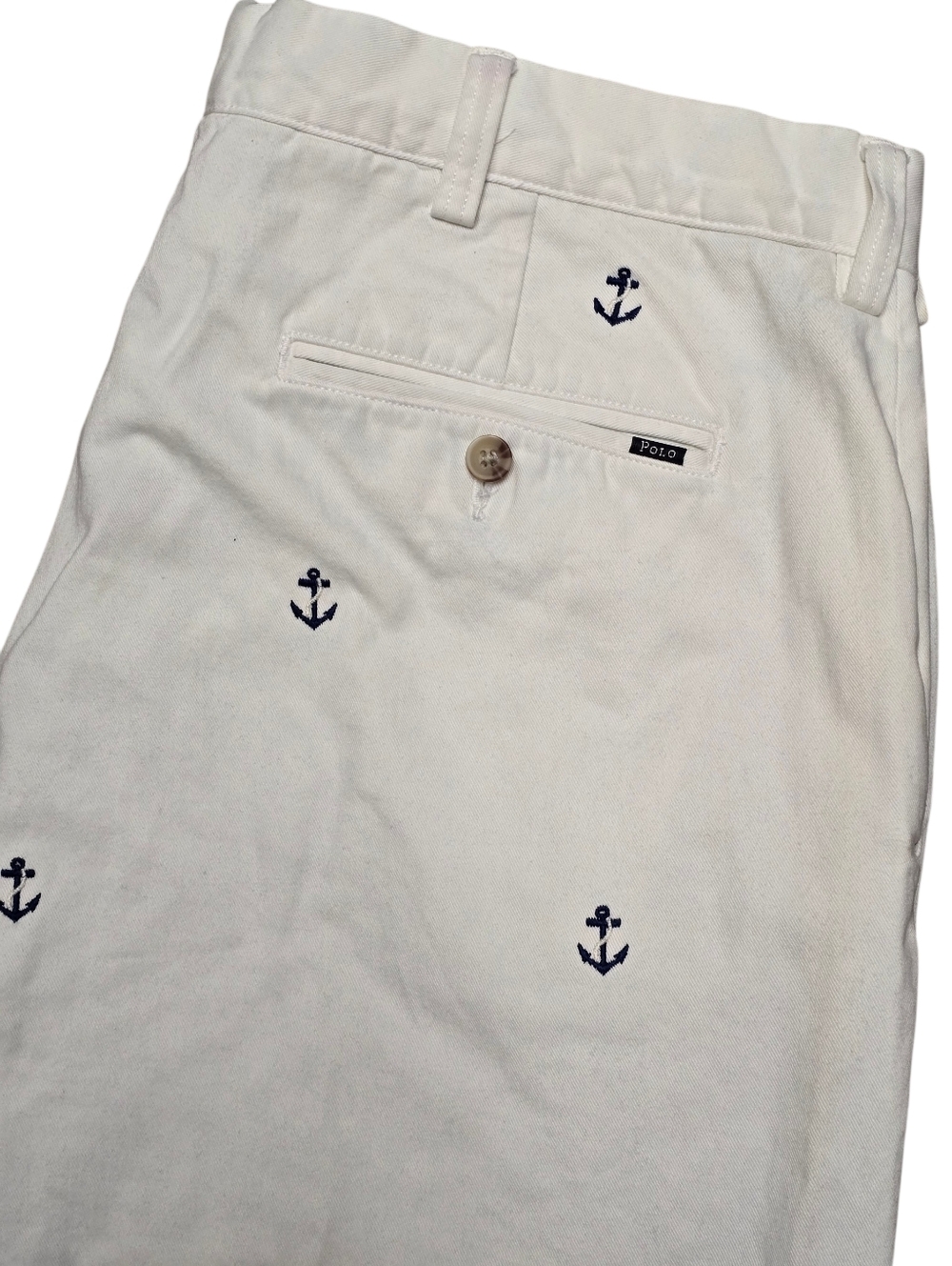 Polo Ralph Lauren White Nautical Chino Embroidered Anchors Sz 36x34